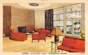 Winnemucca Nevada lounge interior Sonoma Inn linen antique pc Y15438