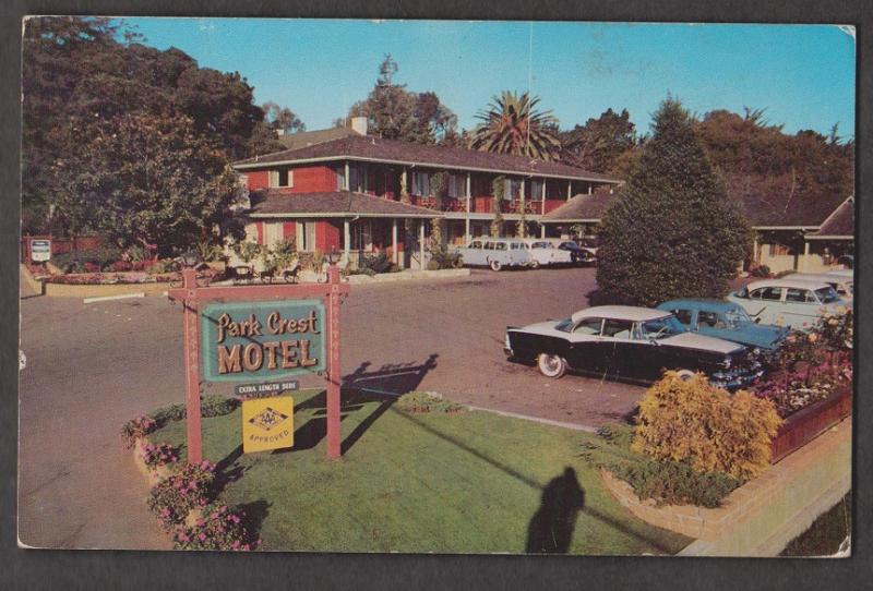 Park Crest Motel Monterey, California - 1950s - Writing But Not Posted Some Wear