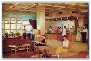 c1950's Western Hills Hotel Lobby Guests Restaurant Fort Worth Texas TX Postcard