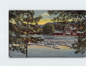 Postcard Boat House And Lake Roger Williams Park Providence Rhode Island USA