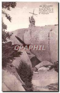 Old Postcard Tregastel Father of Rocks Entree Lord under which lives a family...