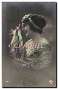 Old Postcard Fantasy Easter Pisces Female