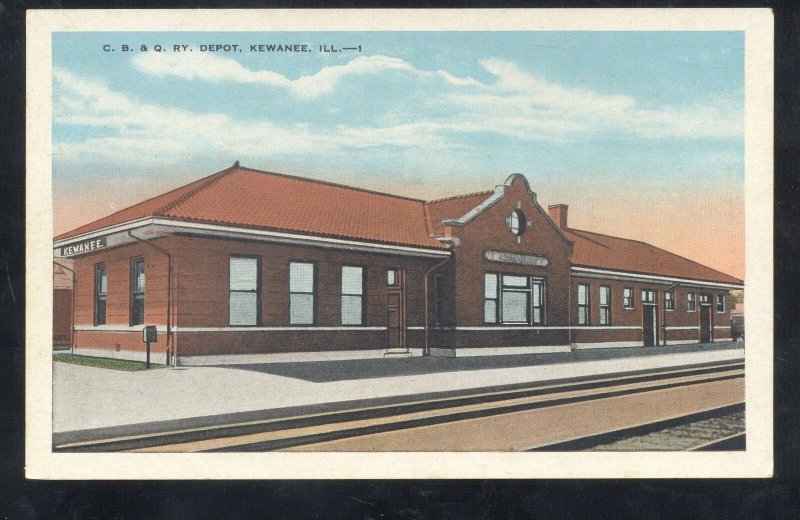 SEWANEE ILLINOIS CB&Q RAILROAD DEPOT TRAIN STATION 1920 VINTAGE POSTCARD