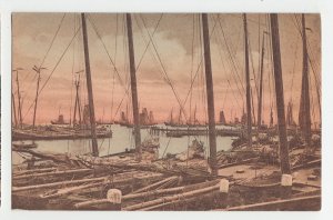 P2742 vintage postcard volendam - havengezieht harbor many old sail boats ships