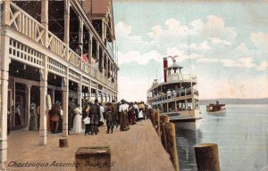 Chautauqua New York Assembly Dock Steamer Vintage Postcard AA1765