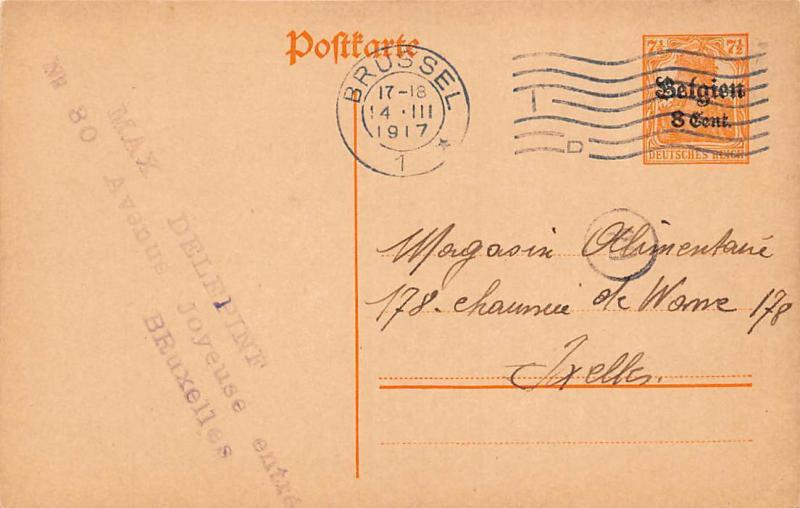 Belgium Postkarte 1917 Carte Postale Hippostcard