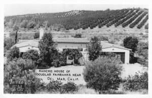 Del Mar California~Rancho House of Movie Actor Douglas Fairbanks~1940 Real Photo