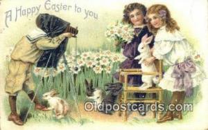 Happy Easter Camera Postcard, Post Card Old Vintage Antique  