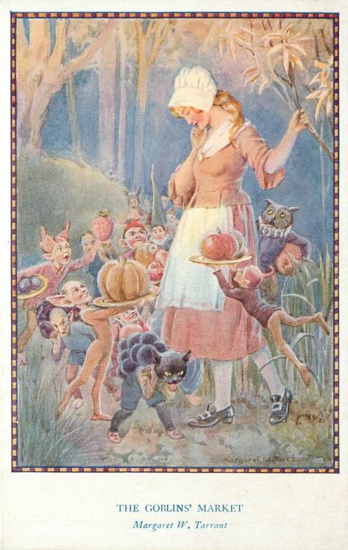 Fantasy Art Postcard Fairy Hours Series Margaret Tarrant, The Goblins' Market