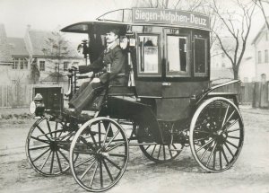 First Mercedes Benz bus postcard 