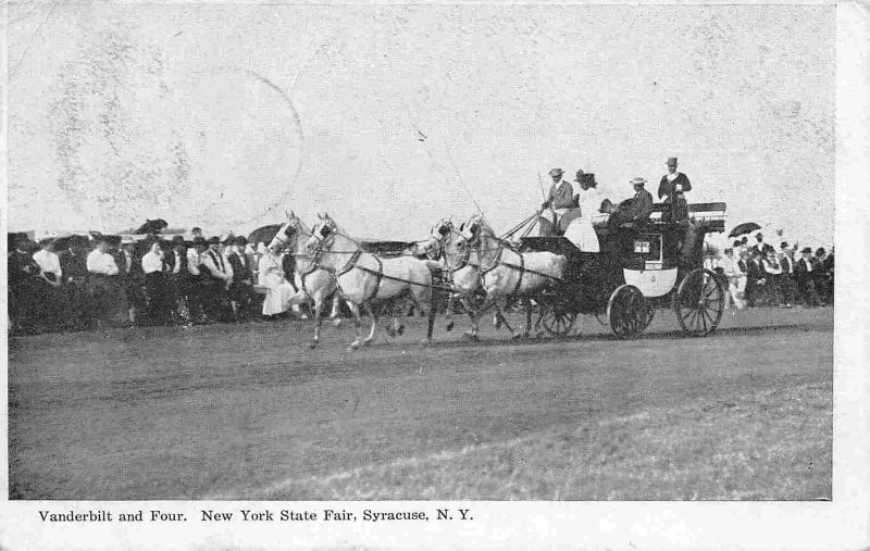 Vanderbilt Coach & Four New York State Fair Syracuse NY 1907 postcard