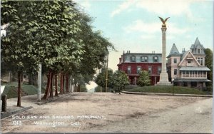 postcard Wilmington, Delaware - Soldiers and Sailors Monument