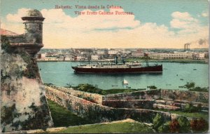 VTG Habana Vista desde la Cabana View From Fortress Ship Havana Cuba Postcard