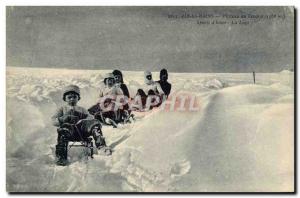 Postcard Old Sport d & # 39hiver Aix les Bains Ski Plateau Revard Luge