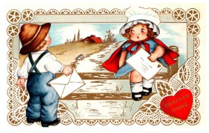 Valentine  Farm Children exchanging letters