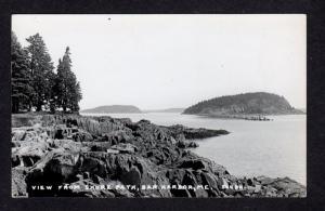 ME View Shore Path Bar Harbor MAINE Real Photo Postcard RP RPPC Carte Postale