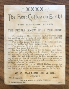 McLAUGHLIN'S XXXX COFFEE - YOUNG ARTIST - Antique Advertising TRADE CARD 