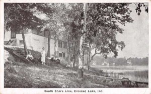 Crooked Lake Indiana South Shore Line Vintage Postcard AA34037