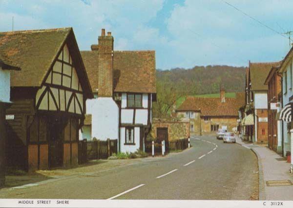 Middle Street Shere Surrey Shop Lyons Maid Ice Cream Sign 1970s Postcard