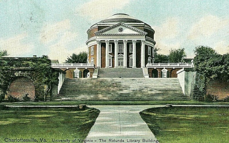 Postcard   Rotunda Library, University of Virginia, Charlottesville, VA.   N2