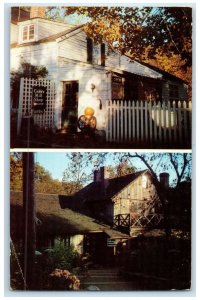 1957 Cobbs Mill By The Water Fall Multiview Weston Westport Connecticut Postcard