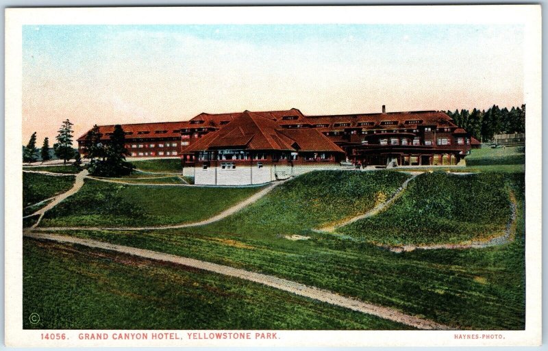 c1910s J.E. Haynes Grand Canyon Hotel Nice Litho PC Yellowstone Park #14056 A222