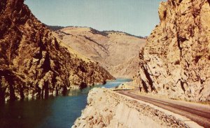 Highway 95 and Salmon River between Riggins and Whitebird, Idaho Postcard