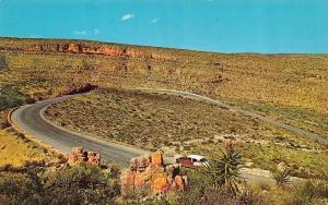 NM, New Mexico  50's CAR ON HAIRPIN TURN~Walnut Canyon  c1950's Chrome Postcard