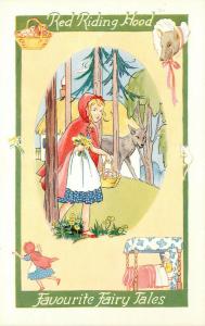 Salmon Watercolour Postcard Red Riding Hood Favourite Fairy Tales