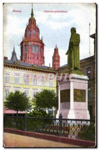 Old Postcard Mainz Gutenbergdenkmal