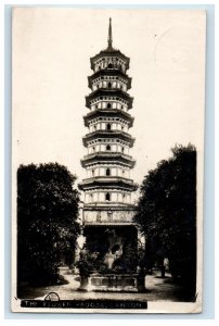 1934 Flower Pagoda Canton Hong Kong RPPC Photo Vintage Posted Postcard