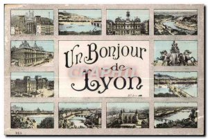 Old Postcard Lyon A Hello