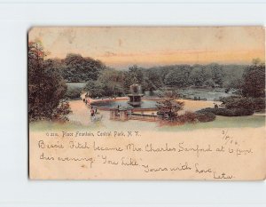 Postcard Place Fountain, Central Park, New York City, New York