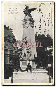 Old Postcard Paris Gambetta Monument