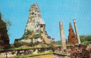 Wat Rajburana Ayudhya Middle Thailand Stunning Postcard