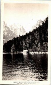 RPPC Jenny Lake and Teton Peaks, Jenny Lake WY Vintage Postcard N36