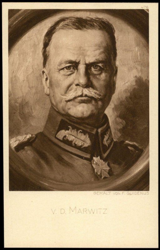 Germany WWI General von der Marwitz Artist Signed Portrait Ostpreussenhil G77385