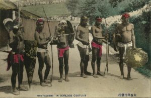 indonesia, MENTAWAI MENTAWEI, Armed Native Warriors (1910s) Postcard (2)