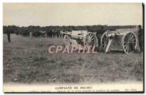 Postcard Old Army Artillery Battery 75 mm taking its battle position