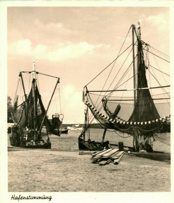 Vtg Postcard 1910s Nordseebad Hooksiel Germany 1910s Harbor Boats Tuning UNP