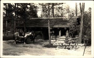 Black Hills SD Cabin Blue Bell Lodge c1930s Real Photo Postcard