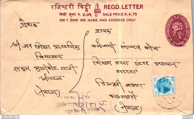 Nepal Postal Stationery Flower