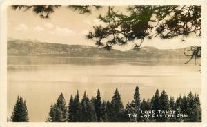 Beautiful View 1953 Lake Tahoe California RPPC real photo postcard 747