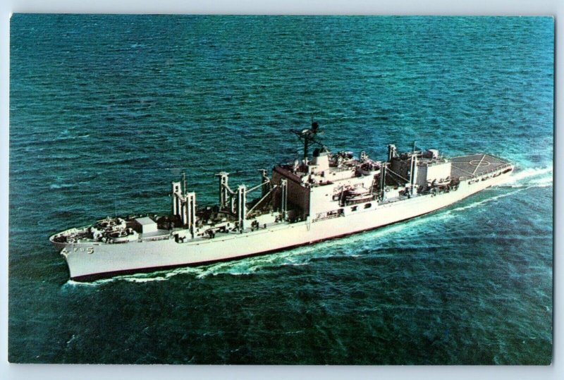 Postcard USS Concord AFS-5 Combat Stores Ship Long Beach Naval Shipyard c1960