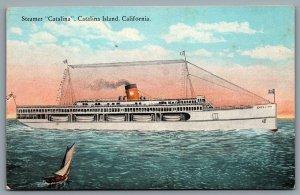 Postcard Catalina Island CA c1920s Steamer Catalina Great White Steamer