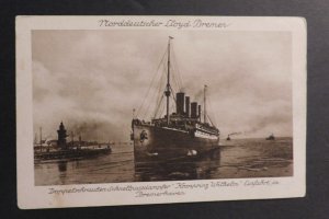 1925 Ship Postcard Cover From Ansbach S.S. Kronprinz Wilhelm Einfahrt