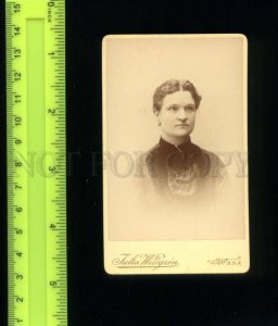 168465 Wasa Finland Lady Black Dress Vintage CDV CABINET PHOTO