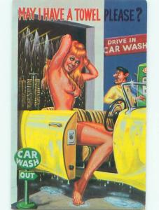 Pre-1980 Risque Comic NUDE GIRL GOES THROUGH THE CAR WASH AB7096