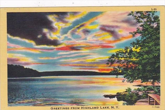 New York Greetings From Highland Lake 1950