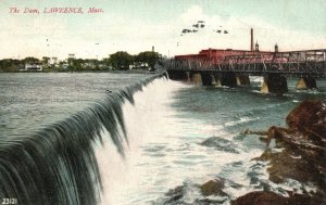 Vintage Postcard 1908 The Dam Water Reservoir Lawrence Massachusetts MA Souvenir